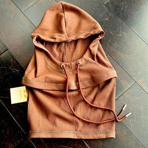 S by Serena Hoodie/Neck cover/warmer. dark cocoa brown